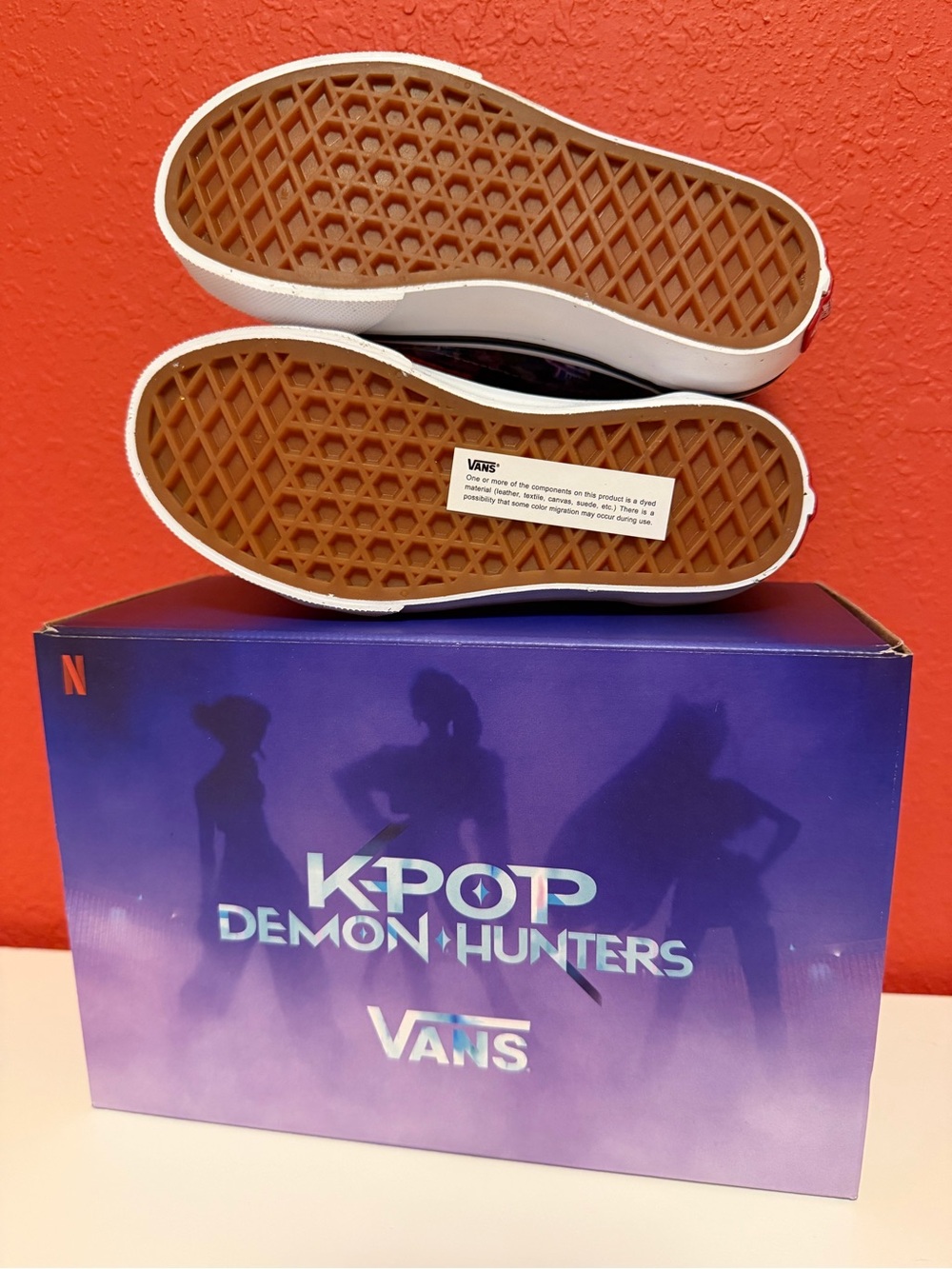 Vans Kids Velcro Sneakers with Black & Purple K-Pop Demon Hunters Art - Picture 3 of 4